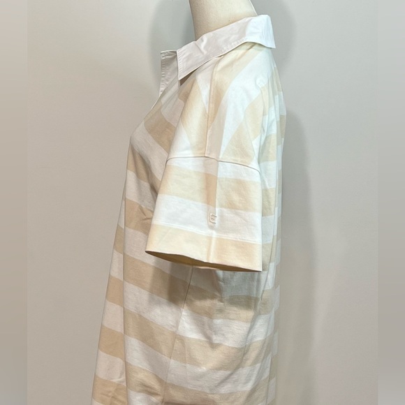 Everlane The Organic Cotton Polo Dress Striped Beige Size Small - Picture 10 of 12
